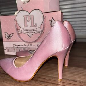 Zara Elegant Pink Satin Heels